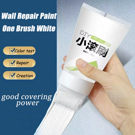 100g White Pink Wall Small Roller Brush Paint Interior Wall Repair Household Wall Graffiti Repair Environmental Protection Paint