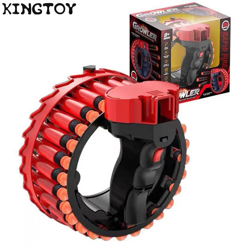 Kid Toy Gun Round Revolver Soft Bullet Gun Suit For Nerf Bullet Electric Bracelet Automatic Burst Dart Blaster Toy Fake Gun K906