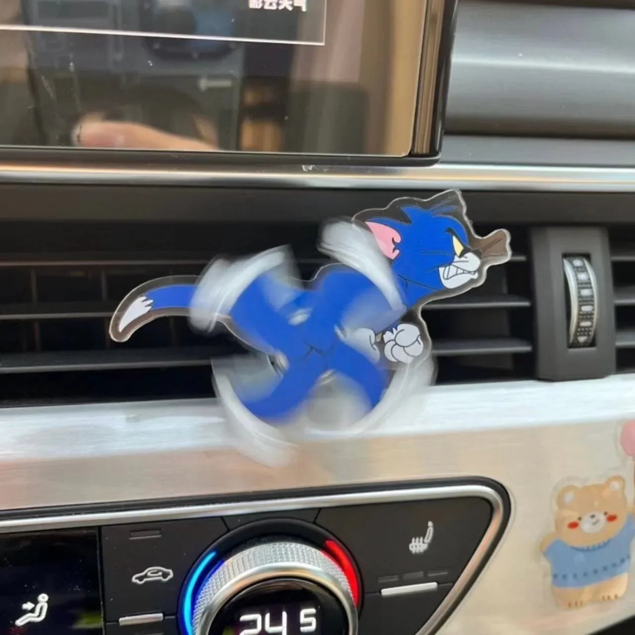 MINISO Kawaii Anime Cats and Mice Car Air Conditioning Ornaments Cute Cartoon Car Air Outlet Interior Decoration Toys for Kids