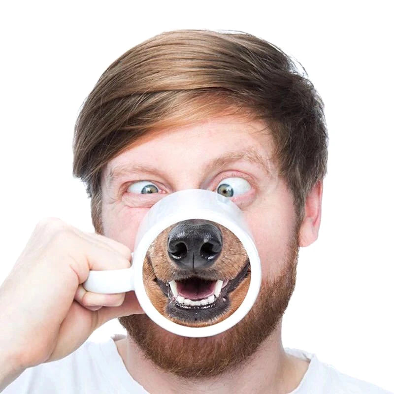 Pig Nose Mug Creative Spoof Funny Dog Nose Cup Ceramic Mug Water Bottle Office Tea Coffee Cup Stranger Things Gift