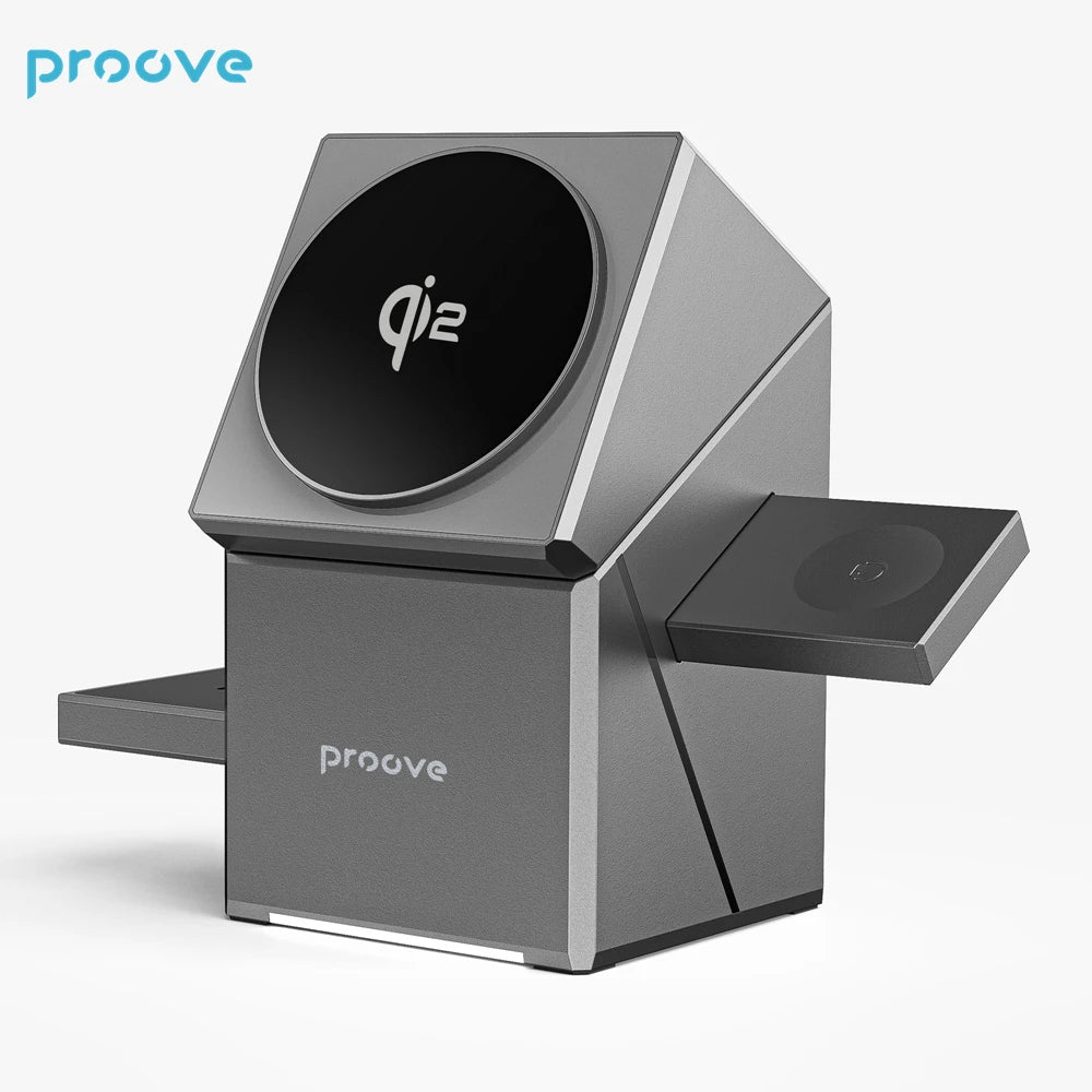 Proove Iron Hide QI2 3in1 15W Fast Charging Autorotation For Watch Earphone Wireless Charging