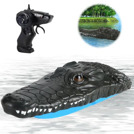 Remote Control Alligator Head Boat RC Boat 2.4GHz Simulation Crocodile Head for Kids and Adults Summer Water Spoof Toys Gift